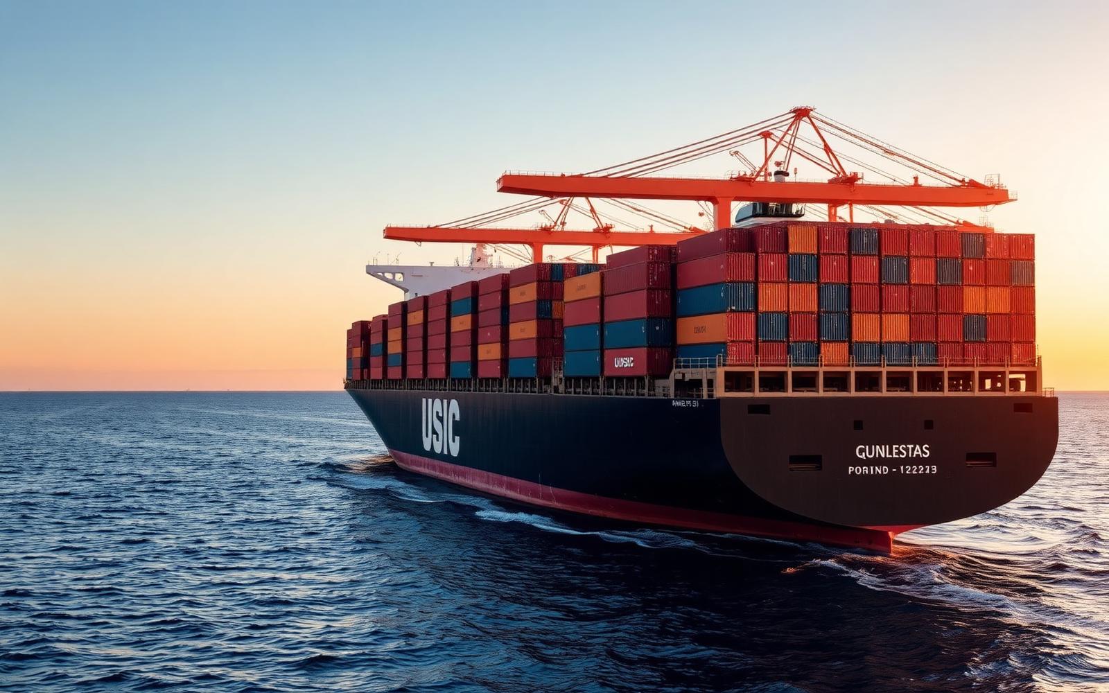 Container ship arriving at an Australian port